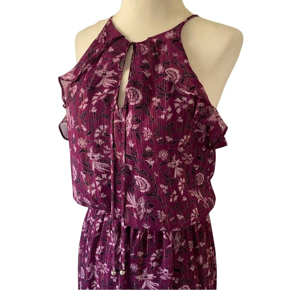 WHBM Purple Floral Maxi Dress 8 - Picture 3 of 15